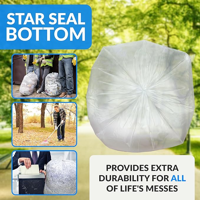 Reli. 40 to 45 Gallon Trash Bags Heavy Duty | 50 Trash Bags with Ties | Super Sizeable, Clear, Serious Garbage Cleanup
