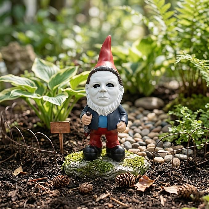 SPINNDO Horror Decor Halloween Decorations Indoor Garden Gnome Garden Statue Home Décor (B.red)