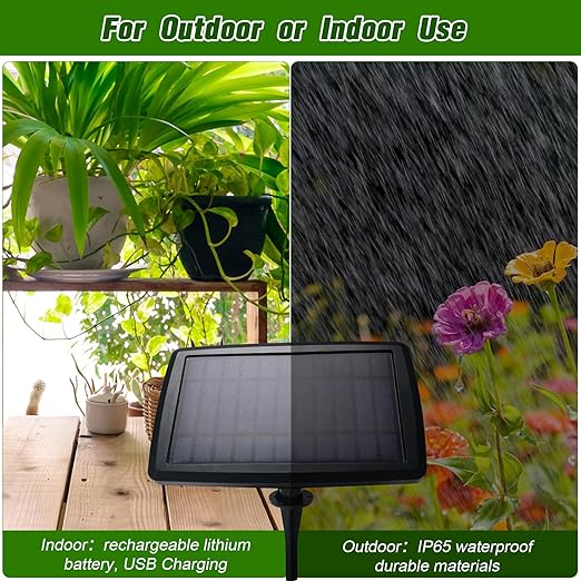 Solar Automatic Drip Irrigation Kit System, 12 Timer Settings Garden Irrigation System, Self Watering Devices for Plants, Raised Beds, Greenhouse, Travel, IP44 Waterproof (10 Pots)