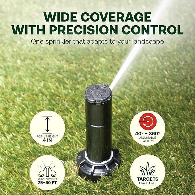 Rain Bird 5000 Rotor with Nozzle Tree 10 Pack (5000RCTREE) + Rotor Screwdriver Tool (CPRTOOL) - 3/4 inch Inlet for Water Efficient 4 inch Pop Up, Adjustable 40 - 360 Degree Arc & 25 - 50 ft Radius