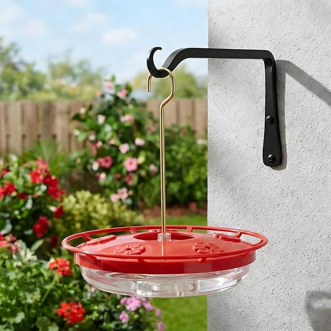 FEED GARDEN Hummingbird Feeders for Outdoors, 2 Pack 16oz Leak-Proof Dish-Style Nectar Feeder Built-in Ant Moat, 5 Feeding Ports, Wide Mouth Easy Clean, BPA-Free Garden Décor Gifts