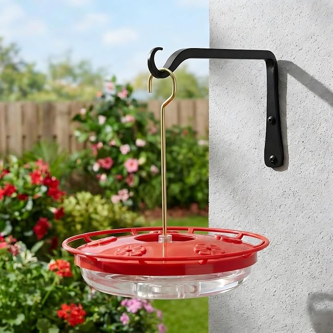 FEED GARDEN Hummingbird Feeders for Outdoors,16oz Leak-Proof Dish-Style Nectar Feeder Built-in Ant Moat, 5 Feeding Ports, Wide Mouth Easy Clean, BPA-Free Garden Decor Gifts