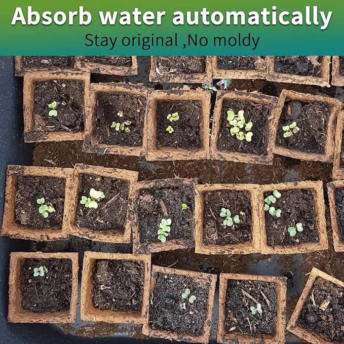 400Cells Seedling Start Trays with Drain Holes,40pcs Peat Pots Seedling Pots Biodegradable,Seedling Starter Kit,Organic Germination Plant Starter Trays(400xLabels,2xTransplant Tools,1xSpray Bottle)