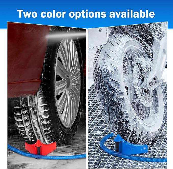 4 PCS Car Hose Guide, Plastic Car Tires Hose Guides Roller for Cars Washing, Anti-winding Car Wheel Rolling System Tool, Washing Detailing Accessories for Cars Motorcycle Truck (Blue)