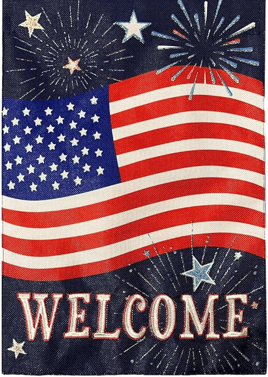 Briarwood Lane Celebrate America Burlap Garden Flag
