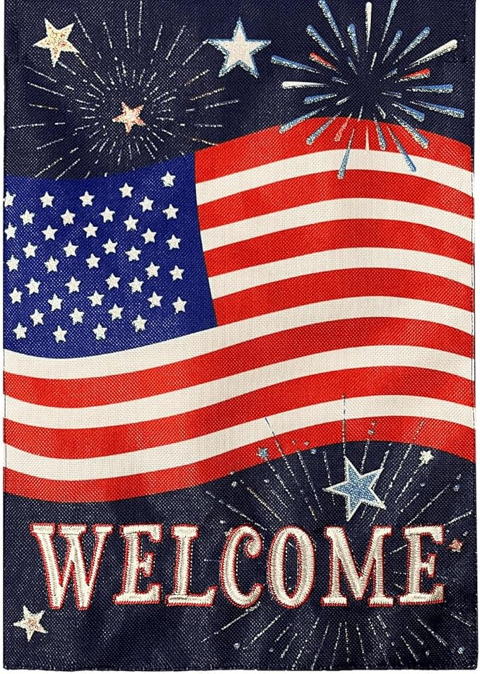 Briarwood Lane Celebrate America Burlap Garden Flag