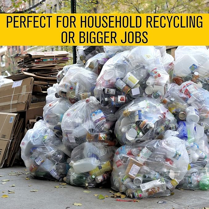 45 Gallon Clear Trash Bags - (Huge 400 Pack) - 40" x 46" - 2.0 MIL (Equivalent) - CSR Series - Heavy Duty Industrial Liners Clear Garbage Bags for Recycling, Contractors, Storage, Outdoor