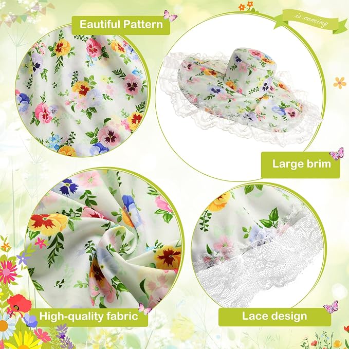 FuWeave Summer Goose Outfit Flower Lolita Porch Goose Clothes for 23" Large Statue Outdoor Patio Yard Lawn Art Decoration