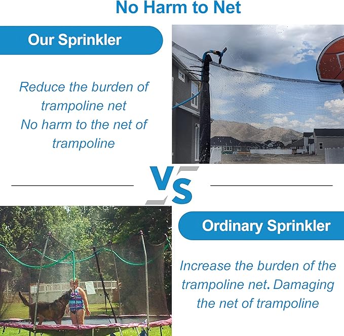 Vantic Trampoline Sprinkler, Net Friendly Water Sprinkler for Kids, 360° Rotating Sprinkler for Trampoline, 5 Minutes Quick Setup Trampoline Accessories (Blue)