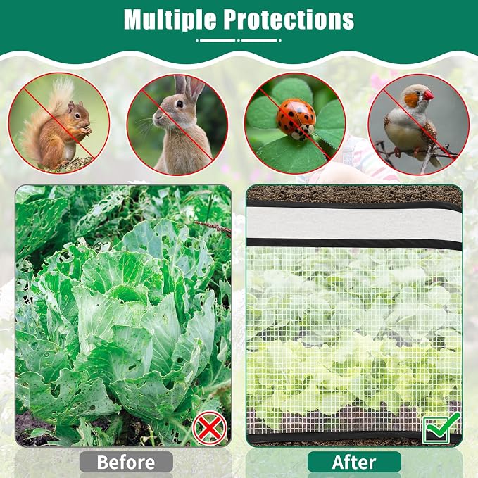 ANGAR 2PACK Garden Covers for Raised Beds, 45" X 22" X 16" Garden Row Plants Cover Accelerator, Freeze Protection Greenhouse Cover for Raised Garden Beds Protecting Seedlings Fruits Vegetable Rows