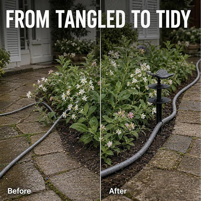2 Pack 10.63 Inch Butterfly Shaped Cast Iron Garden Stakes Solid Yard Decor Hose Guides for Garden Stable Hose Holders for Outside Lawn Flower Bed Layout
