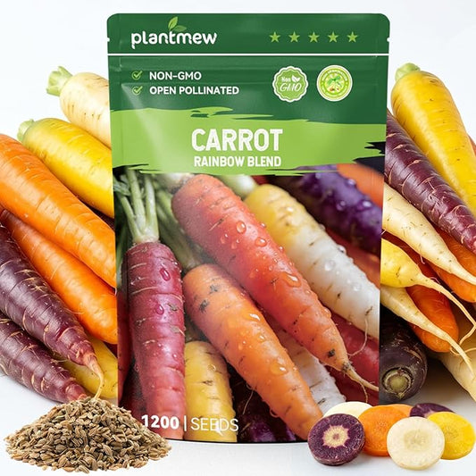 1200 Rainbow Carrot Seeds for Planting - Heirloom Vegetable Seed Pack for Home Garden - Easy Grow in Container, Raised Bed or Backyard - Great Gardening Gift