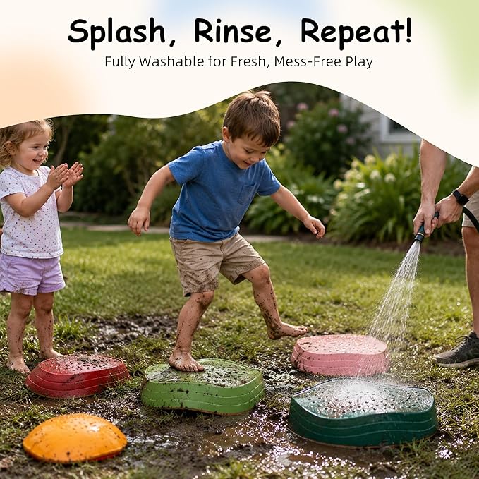 makarci Balance stepping stones for kids, non-slip toddlers sensory toys outdoor or indoor play, promoting motor skills and confidence,Coordination Toys for children age 3 4 5 6 7+（forest）
