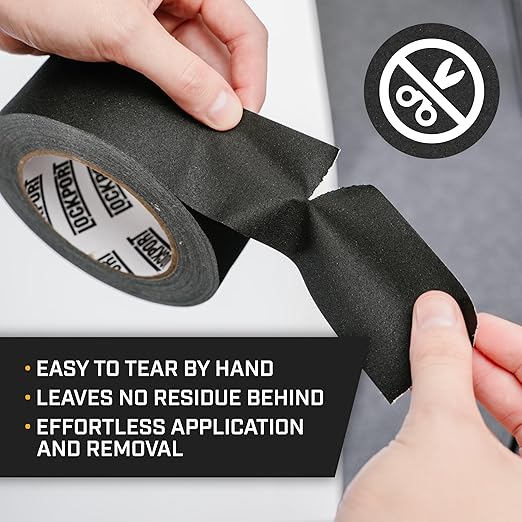 Lockport Black Gaffers Tape 2 inch x 30 Yards - 2 Pack Pro Black Gaff Tape - No Residue, Water Resistant, Non-Reflective, Easy Tear - Multipurpose