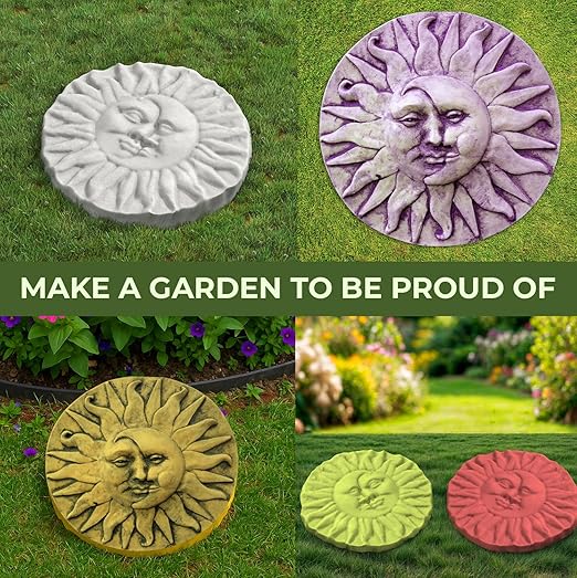 Moon Sun Garden Stone Stepping Mold Pathmaker Mold Concrete - Sun Stepping Stone Precast Concrete Pavers