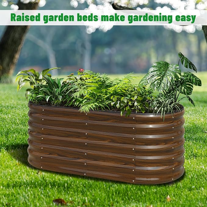 SnugNiture Galvanized Steel Raised Garden Bed Kit - 4x2x2 ft Large Metal Planter Box for Vegetables, Flowers, Herbs | Easy Assembly, Open Bottom Design