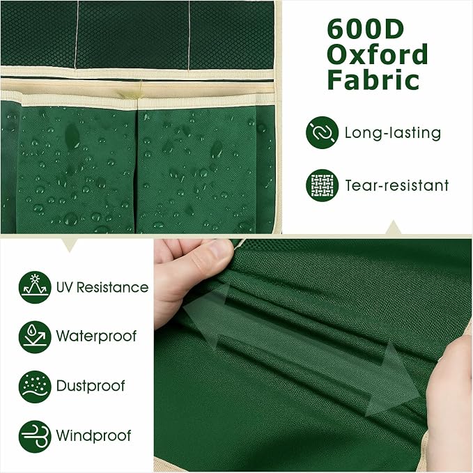 COCO Garden Pouches Kneeler - 2 Pack Outdoor Gardening Stool Pouch, Workseat Storage Tote Hanging Organizer, Heavy-Duty 600D Oxford Cloth Tool Bag