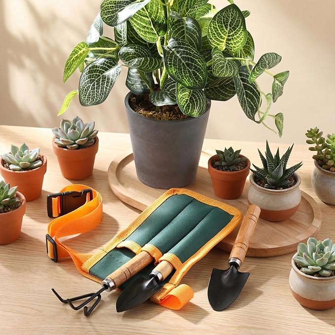 20 Pieces Kids Gardening Tool Belt Set Include 10 Pieces Adjustable Gardening Belt, 10 Sets Shovel, Rake, Spade for Planting Loosening Digging DIY Building Hand Tools Gift, Outdoor Activities