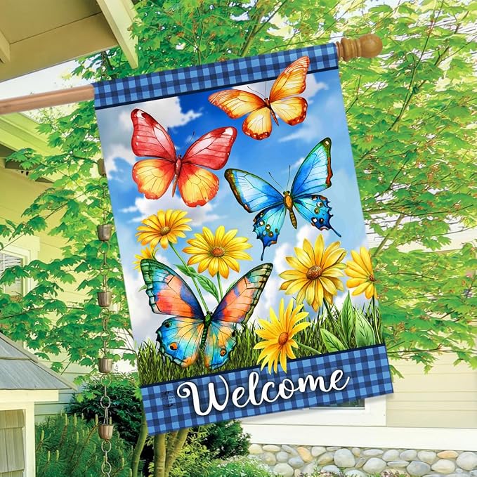 Briarwood Lane Butterfly Garden House Flag