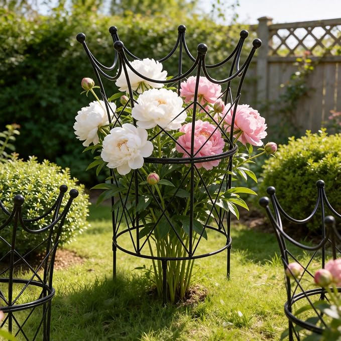 Large Obelisk Trellis for Plant Supports 18.5in x 22.9in - Durable Metal Garden Support Cage for Peonies, Ideal for Indoor & Outdoor Use, Elegant Design, Easy to Install
