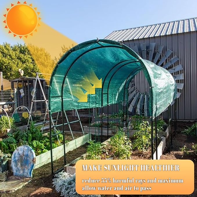 Cool Area 55% 6x12ft Sunblock Shade Cloth Cover Mesh UV Resistant Net for Garden Flower Plant Greenhouse, Dark Green