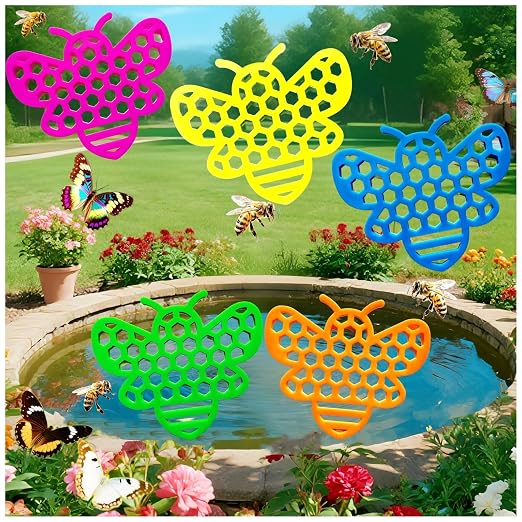 Floating Bee Island Watering Station - 5 Pack, Bee-Friendly EVA Foam, No Sinking, Drowning-Proof, Fade-Proof, Pre-Cut, Birdbath, Pools & Garden Hydration Solution for Pollinators (6.3 Inch)