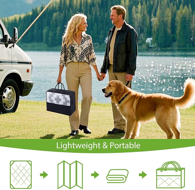 Smiry Waterproof Outdoor Rug 5x8 ft, Reversible Plastic Straw Patio Camping Rugs, Outdoor Indoor RV Mat Carpet for Patio, Outside Entry, Backyard, Deck, Bench, Picnic, Camper, White & Grey