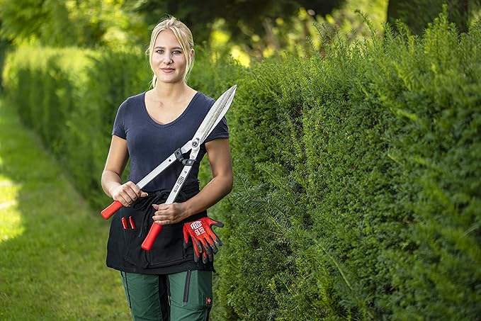 FELCO F250-63 Swiss Made Hedge Shears for Gardening – 25" Lightweight Precision Clippers for Shrub Trimming | Hedge Scissors | Trimmer Tool with Chromed Carbon Blades | I-Beam Handles