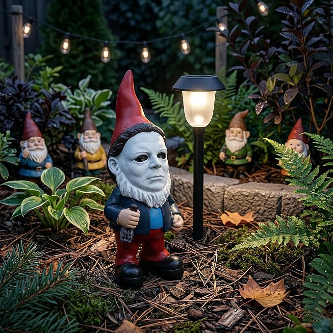 SPINNDO Horror Decor Halloween Decorations Indoor Garden Gnome Garden Statue Home Décor (B.red)