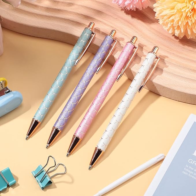 Epakh 4 Piece Air Release Weeding Pen Craft Retractable Adhesive Vinyl Tool Glitter Pin Pen Stainless Steel Weeding Tools for Vinyl for Bubble Removal DIY Craft Project(Elegant Color)