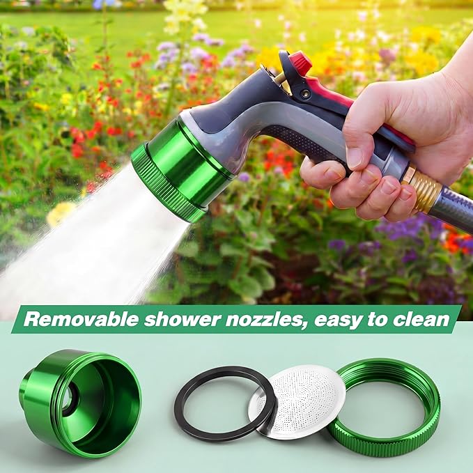 Dreyoo 1 Pack Water Nozzle with 3000 Tiny Holes, 3/4'' Aluminium Alloy Garden Hose Shower Head with PTFE Thread Seal Tape for Outdoor Watering Flowers, Plants, Greenhouse, Nurseryman (2.36'',Green)