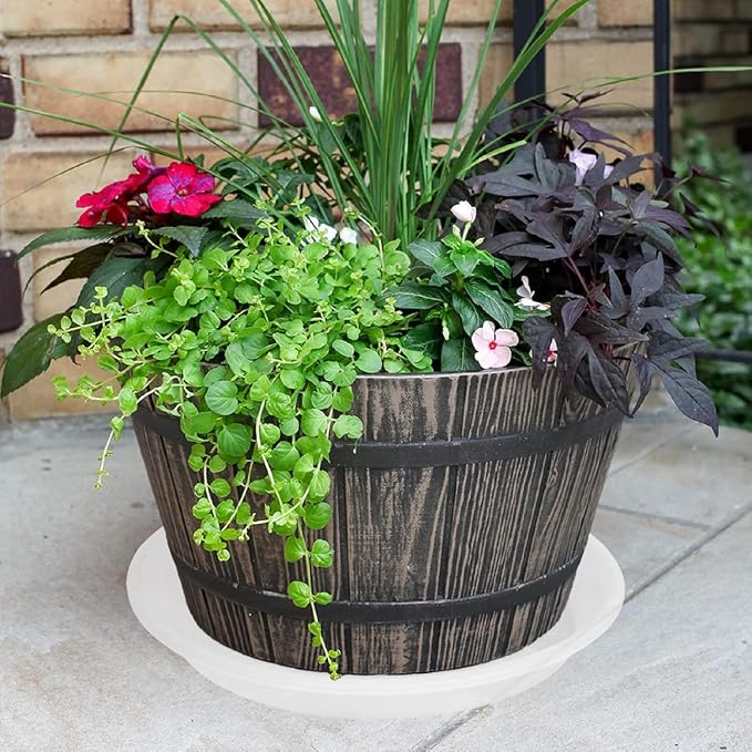 2 Pack of 16 inch Plant Saucer, Large Plant Tray, Heavy Sturdy Plant Drainage Tray for Indoors, Bird Bath Bowls, Sturdy 18 inch Plastic Pot Tray for Planter Clear