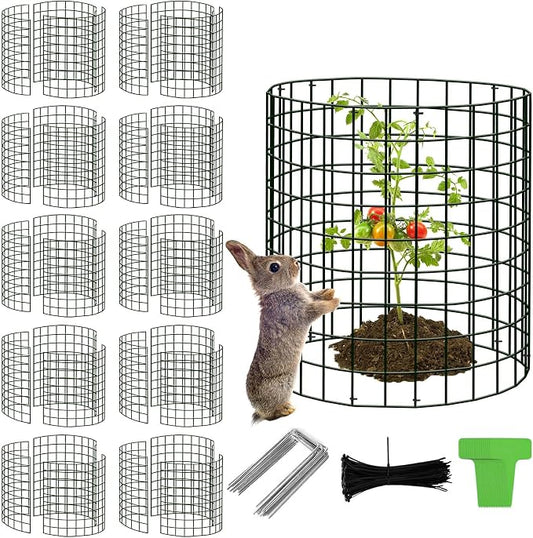 30Pcs Plant Protector from Animals: 10 Pack Metal Mesh Plant Cages to Keep Animals Out - Garden Protection Bunny Barricades from Chicken Squirrels Rabbits for Flowers Vegetables