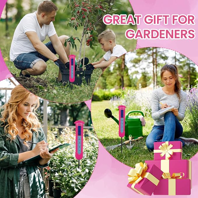 Upgraded Rain Gauge Outdoor, Freeze Proof Rain Gauge with Silicone Cover & Levelling, Large Clear Numbers and Adjustable Height Decorative Rain Measure Gauge with Float Marker for Yard, Garden, Lawn