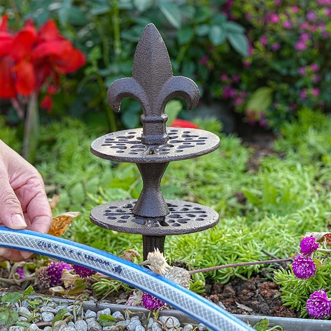 Sungmor Vintage Cast Iron Garden Hose Guide - Heavy Duty Hose Guide Stake for Lawns & Yard,Decoration Stake,Outdoor Water Pipe Decor