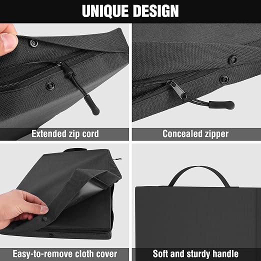 WORKPRO 17" Kneeling Pad with Removable Cover, Soft Pad Cushioning for Knee, Large Foam Kneeler Pad for Gardening, Daily Chores, Workout Supplies, Black