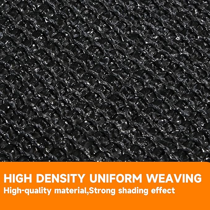 90% Shading Rate 12'x12' Black Shade Cloth,UV Resistant Durable Mesh Tarp with Grommets&Reinforced Edges, Shade Net Using for Plants Cover, Greenhouse, Dog Kennel, Patio, Chicken House