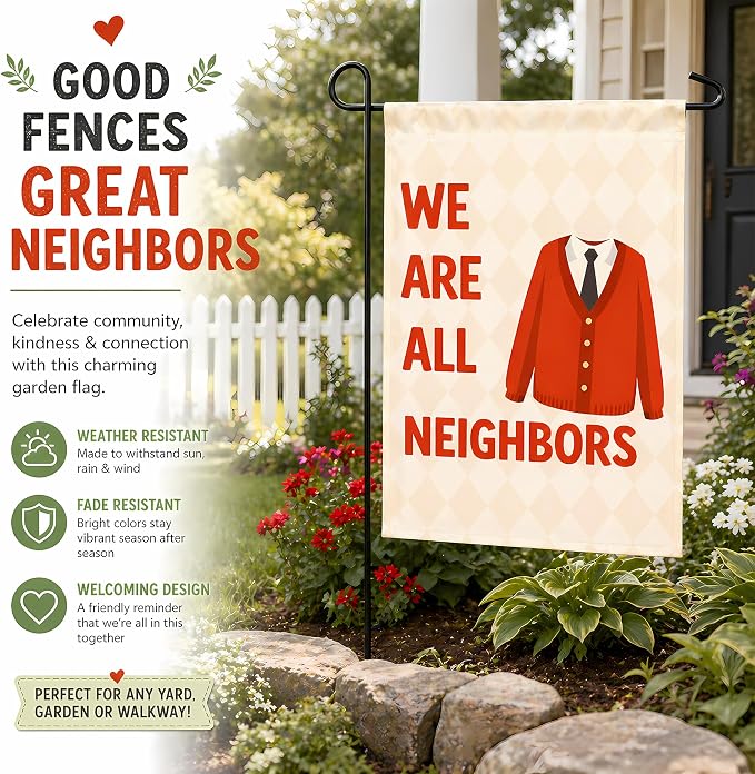 Fall Decor - We Are All Neighbors Garden Flag for for Outdoor Outside | Fall Decorations for Thanksgiving Party Favors Supplies - Inclusivity Diversity Love Thy Neighbor Banner for Garden Porch Patio Lawn Yard
