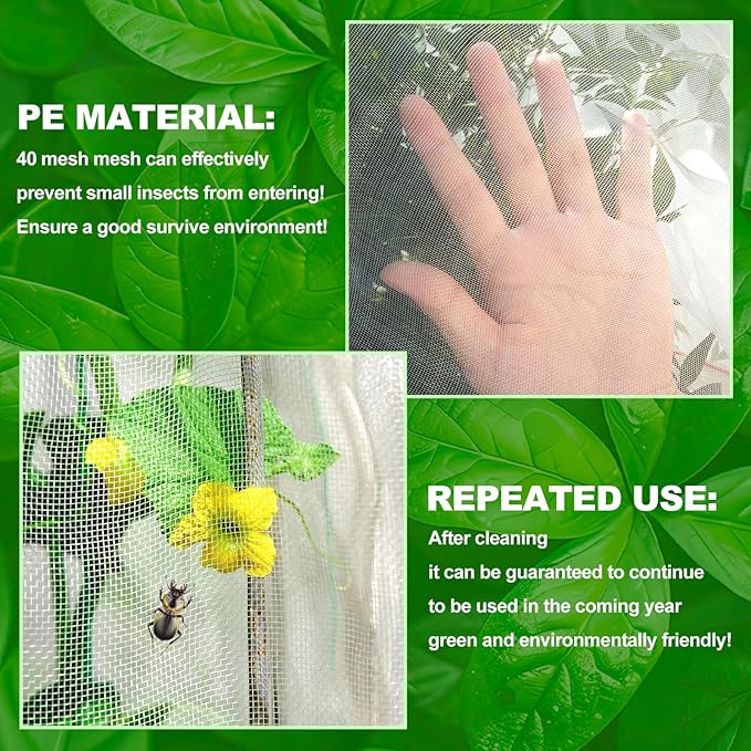 2Pcs Large Bird Barrier Netting Mesh, 7.9 * 6 FT Garden Netting with Zipper and Drawcord, Fruit Tree Covers to Protect Fruit from for Fruit Trees