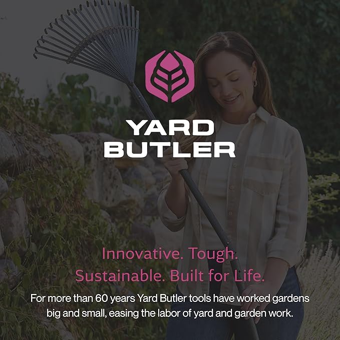 Yard Butler ILT-208 World’s Greatest Rake Set Garden Rake for Lawncare - Convenient Garden Cleaning Accessory - Lightweight Wooden Handle - Steel Tines - Easy to Maneuver
