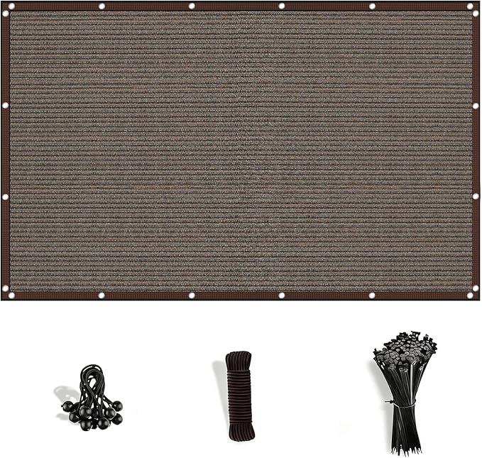 Shade Cloth for Garden ，Greenhouse Plants Fence Privacy Screen s Outdoor Patio Balcony Awning mesh tarp pergola Cover Screen Porch Backyard Apartments Retractable 10FT*10FT 90%