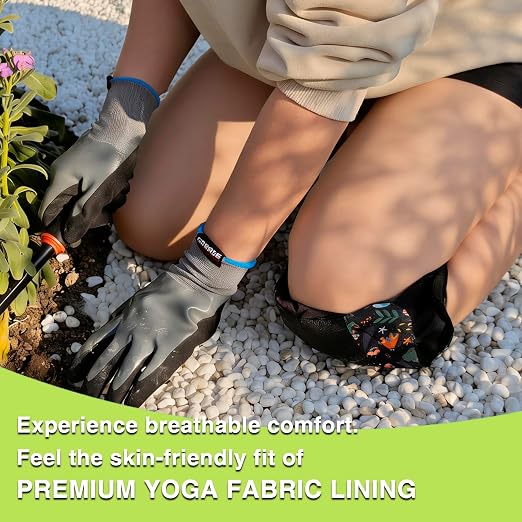 2 Pack Garden Knee Pads for Women, Lightweight Waterproof KneePads for Gardening, Anti Slip Leather Foam Padding Kneeling Pads for Flooring and Carpet Cleaning, House work, Gardening Maintain, Knee Protector, Butterfly