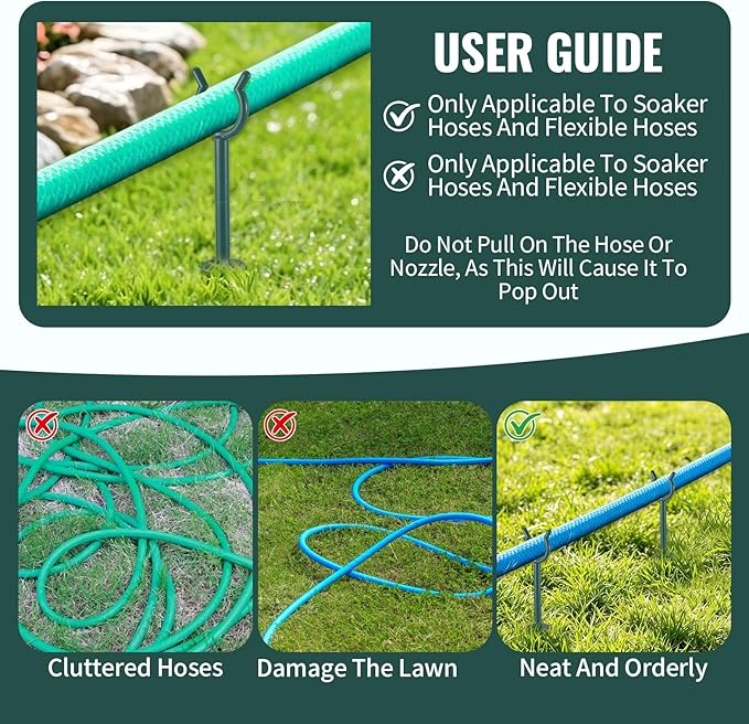 12 Pcs Garden Hose Guide Holder Garden Guard Brackets Bulk Outdoor Guide Stakes High Toughness Plastic Support Nails for Preventing Hose Tangles and Protecting Plants