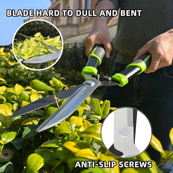 YRTSH Hedge Clippers, Hedge Shears for Trimming Borders, Hedge Trimmer with Sharp Blade, Garden Shears Gardening Tools with Soft Rubber Grip, Bush Cutters Effortless Pruning