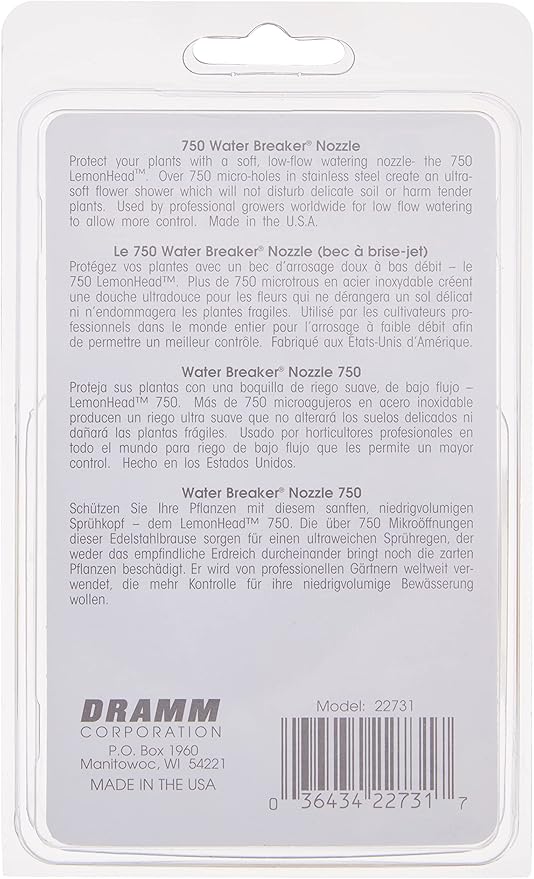 Dramm 22731 750PL 8 GPM Plastic Water Breaker Nozzle , Yellow