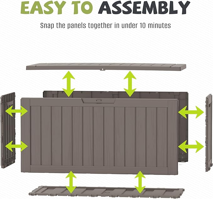 85 Gallon Package Delivery Boxes Outside Secure Waterproof Resin UV Resistant Lockable Mail Parcel Drop Mailbox Storage Deck Box for Outdoor Porch Patio Grey