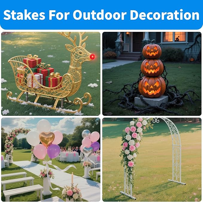 MySit 12 Inch 100 Pack Heavy Duty U Shaped Garden Stakes, 11 Gauge Galvanized Fence Stakes Landscape Staples Metal Yard Stakes for Ground, Drip Hose, Inflatables, Outdoor Decorations