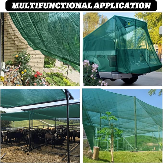 Cool Area 55% Sun Shade Cloth Mesh Tarp with Grommets for Plant Cover 6x12ft Patio Canopy Garden Pergola Greenhouse Car Barn Kennel Dark Green
