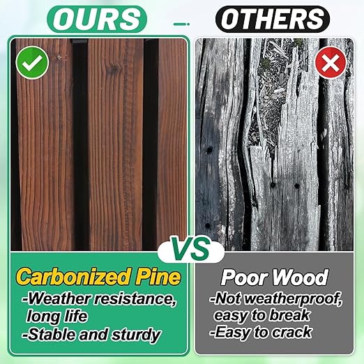3pcs 8.2ft Wooden Garden Pathway - Weather Resistant Carbonized Pine Roll Out Decorative Walkway, Boardwalk Pathway Pavers for Outside Stepping Stones Outdoor Flooring Patio Pool Backyard (Brown)