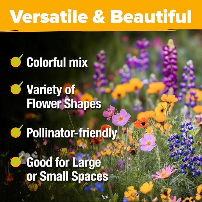 HOME GROWN Texas Wildflower Seeds Bulk Mix | 87,500+ Non-GMO Perennial Flower Seed for Attracting Bees, Birds & Butterflies | 22 Varieties for Full Sun & Shade Gardens | 2 oz